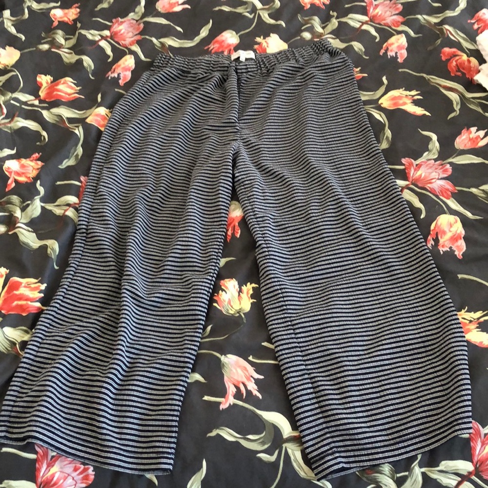 Madewell striped wide leg pants crop